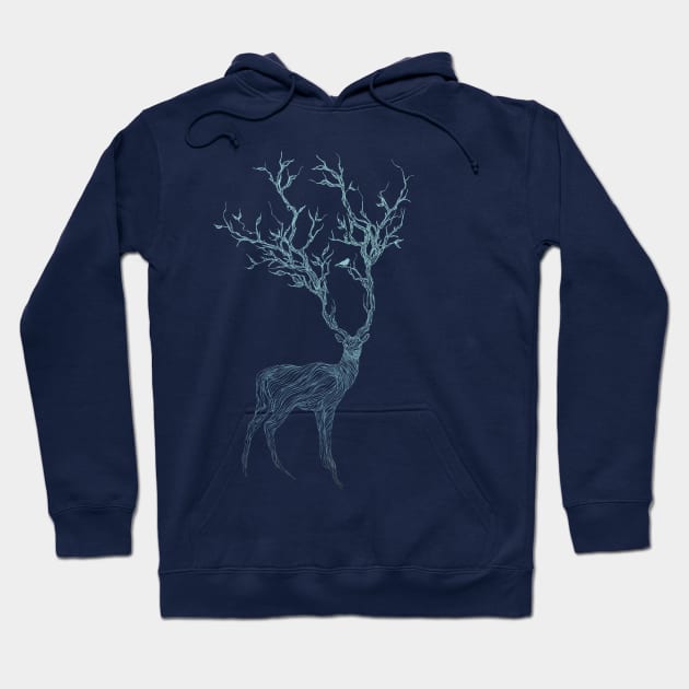 Blue Deer Hoodie by huebucket